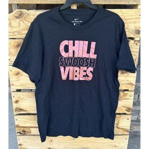 NIKE‎ CHILL SWOOSH VIBES T SHIRT MENS BLACK LARGE